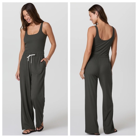 Vuori Pants - Vuori Pose Scoop Jumpsuit in Kale
